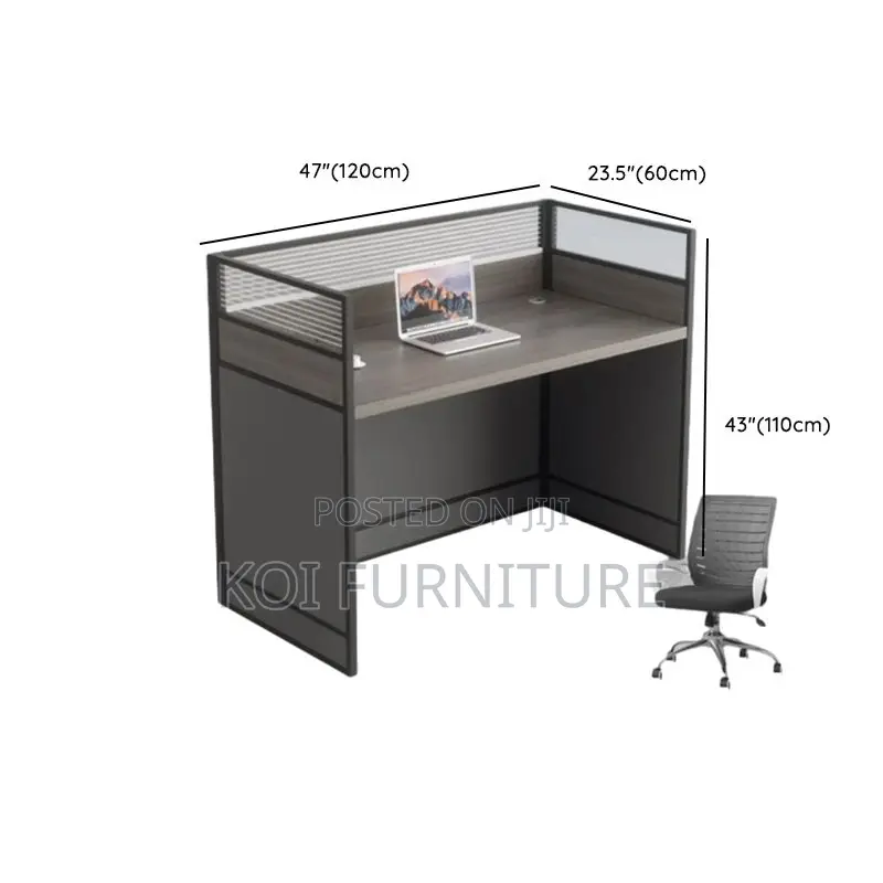 Office Workstation; Gray Rectangular Two User Workstation