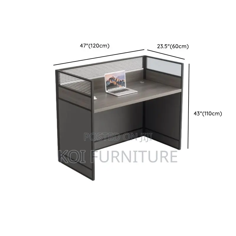 Office Workstation; Gray Rectangular Two User Workstation
