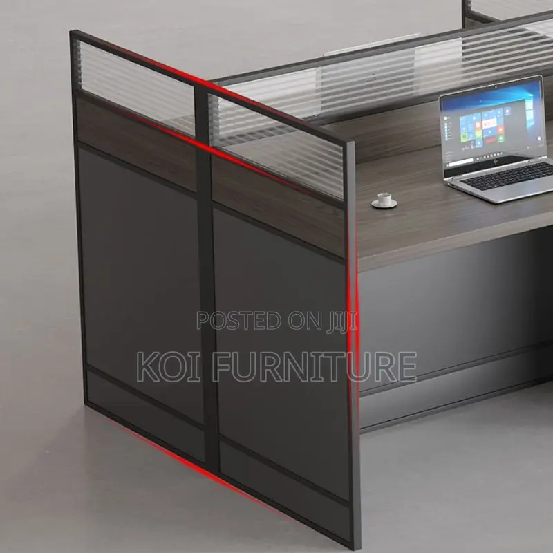 Office Workstation; Gray Rectangular Two User Workstation