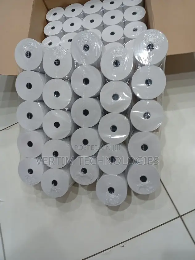 A Full Carton Box 50 Pieces 80mm by 80mm by 13mm Thermal Paper Rolls