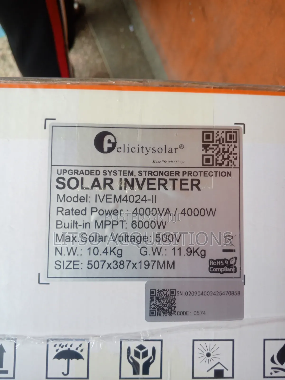 4kva 24v Felicity Hybrid Inverter.