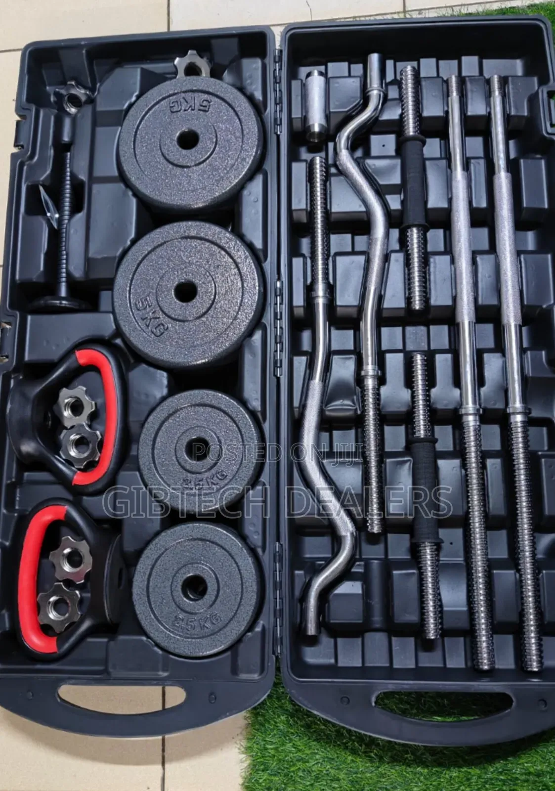 58kg Adjustable Dumbbell and Barbell Set With Case