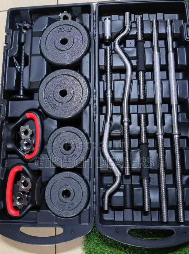 58kg Adjustable Dumbbell and Barbell Set - main view