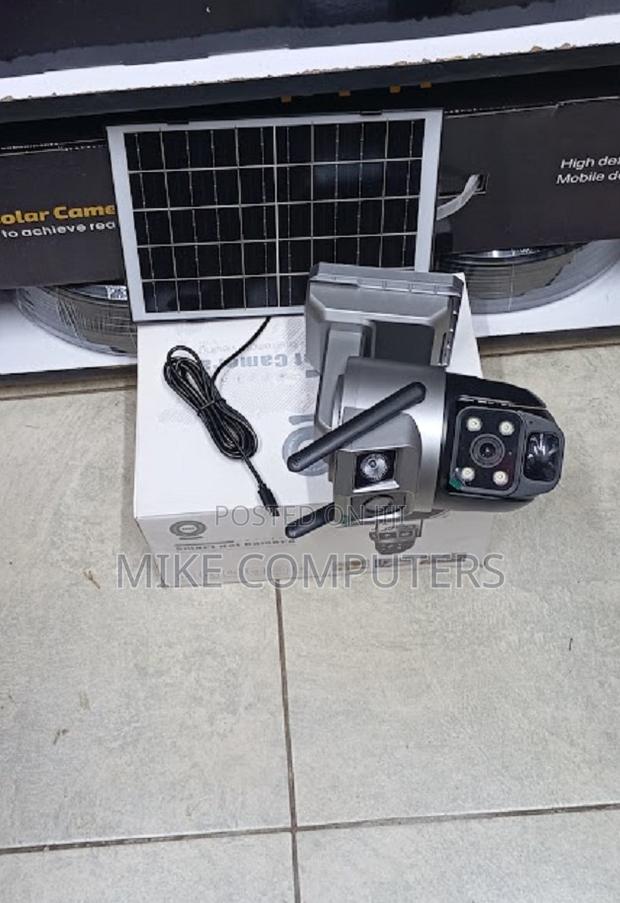Pir Sensor Alarm 12mp 4g PTZ Rotating Dual Lens Solar Camera