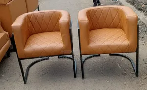 Salon Client Chairs With Metal Frame.