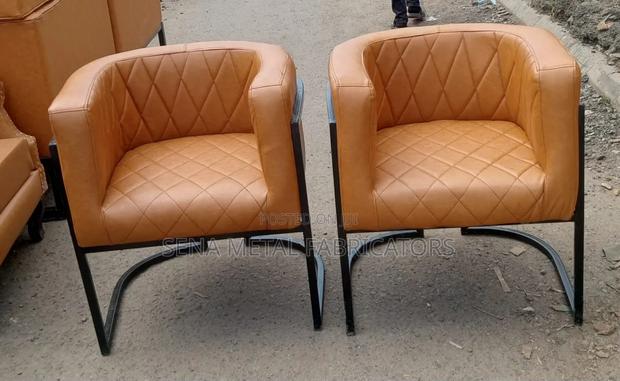 Salon Client Chairs With Metal Frame.