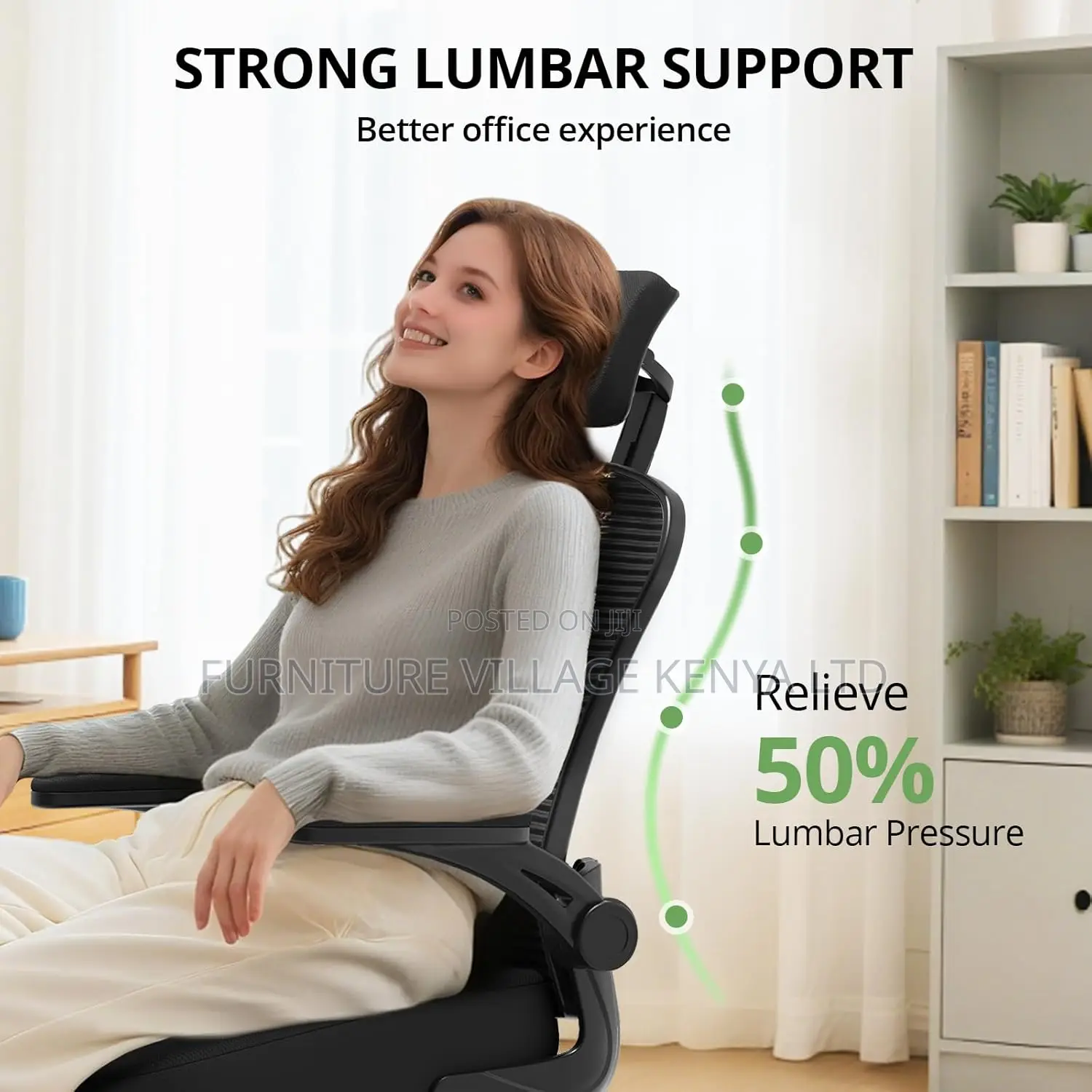 Desk Chairs: High-back Orthopedic Office Seat