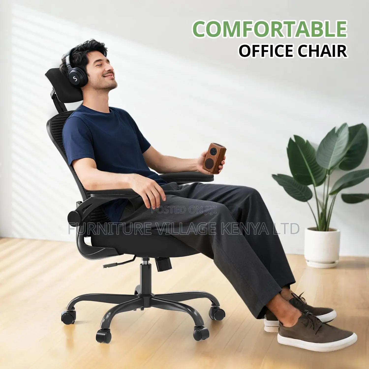 Desk Chairs: High-back Orthopedic Office Seat