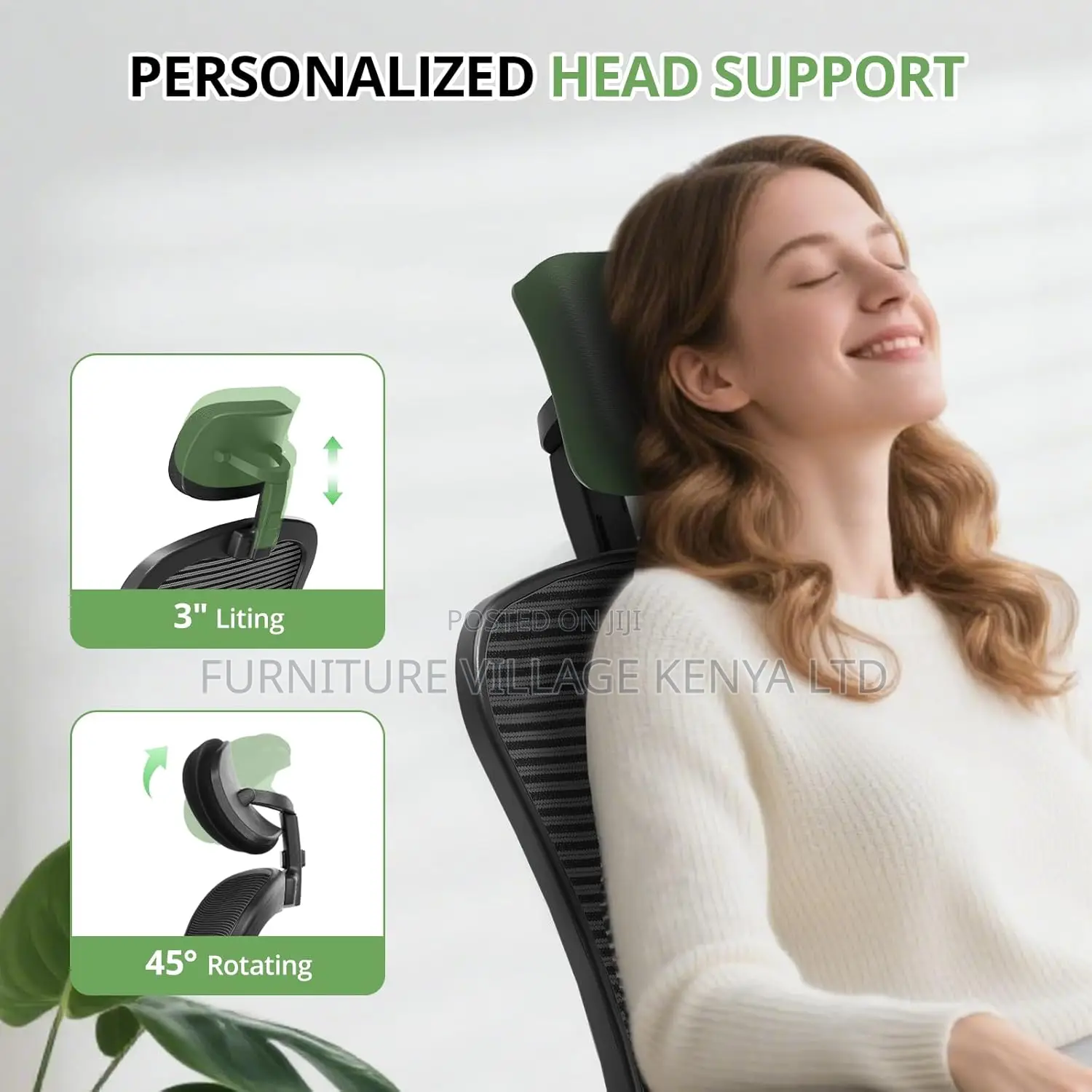 Desk Chairs: High-back Orthopedic Office Seat