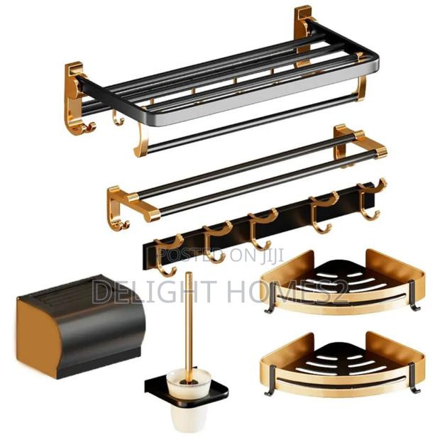 Multifunctional Aluminum Bath Towel Storage Rack_ele