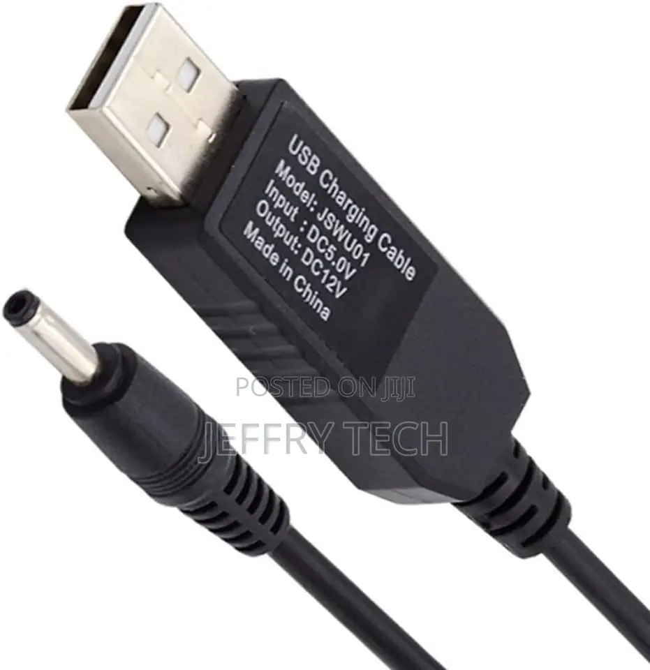 Usb Charging Cable 5v to Dc 12v Boost Power for Router/Optical Modem