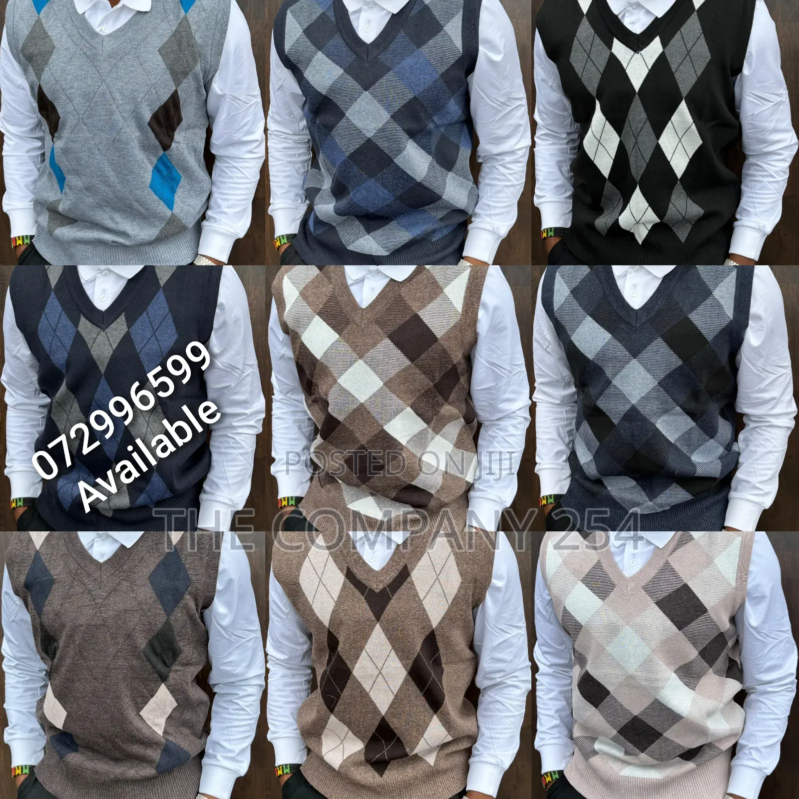 Quality Casual Checking Men Wind Braier v Neck Sweater