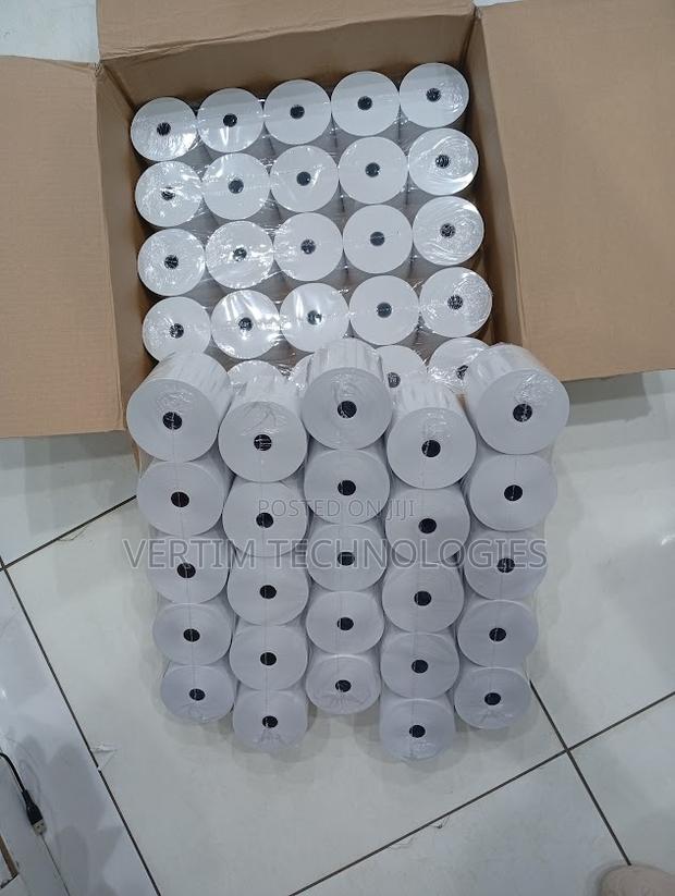 Enhanced Quality 50 Pieces 80mm by 80mm by 13mm Thermal Paper Rolls