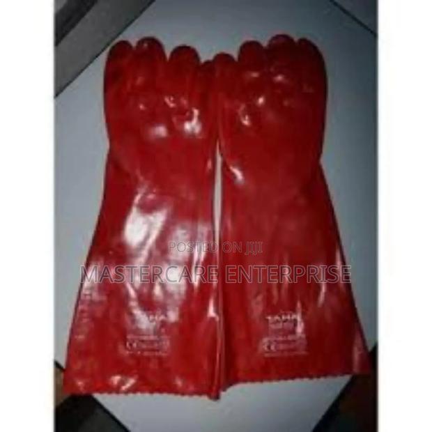 Red Pvc Gloves Chemical Resistant