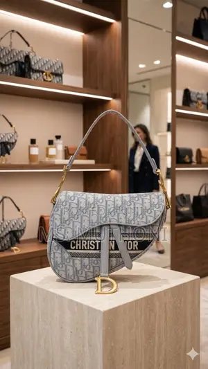 Christian Dior S at Ddle Bag in Blue Dior Oblique Jacquard.