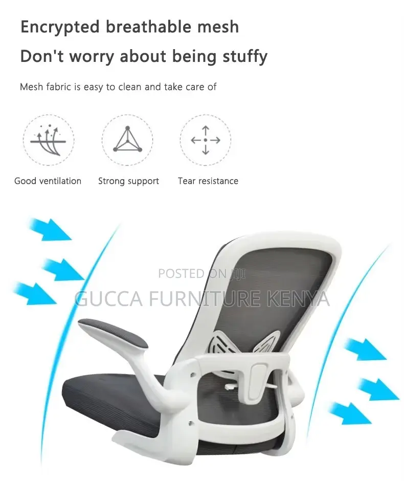 Ergonomic Mid-back Mesh Chair With Flip Arms