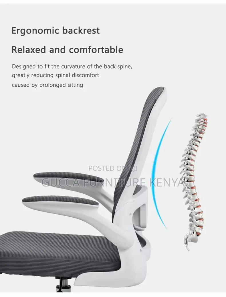 Ergonomic Mid-back Mesh Chair With Flip Arms