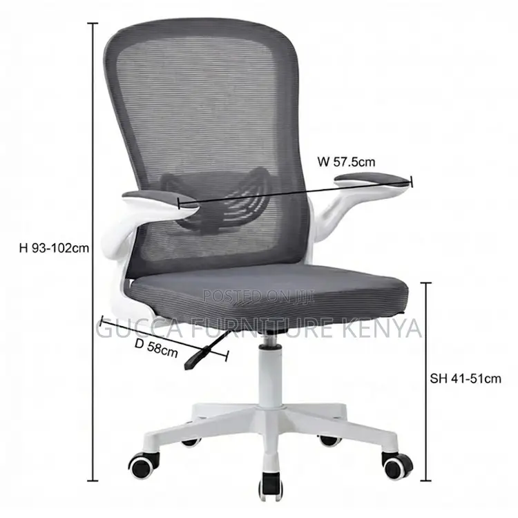 Ergonomic Mid-back Mesh Chair With Flip Arms