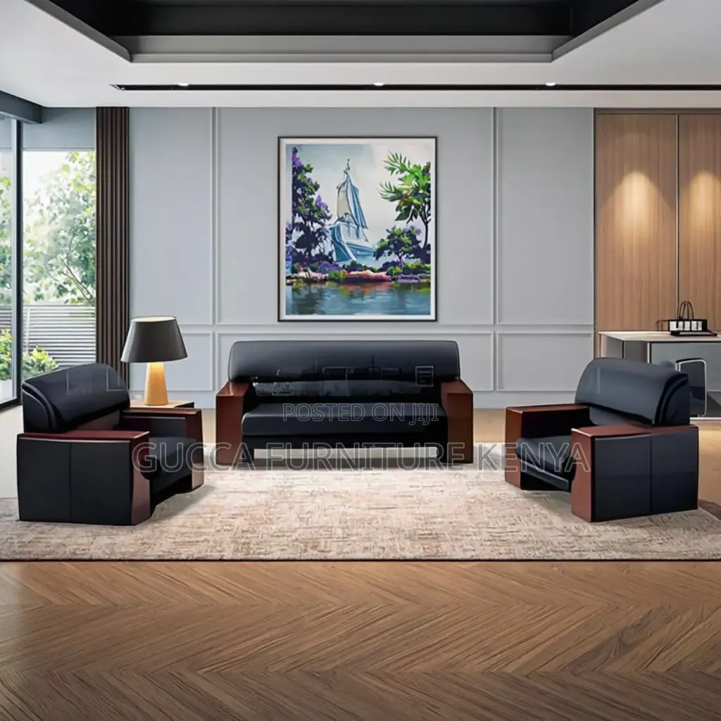 5-seater Leather Executive Reception Sofa Set