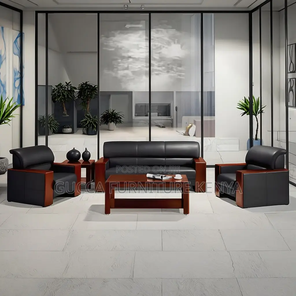 5-seater Leather Executive Reception Sofa Set
