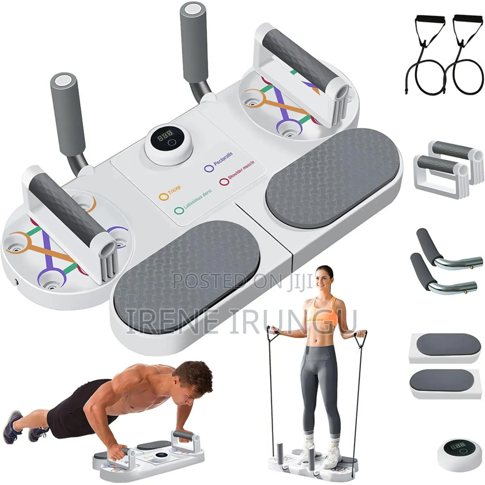 Smart Push Up Board With Timer and Resistance Bands