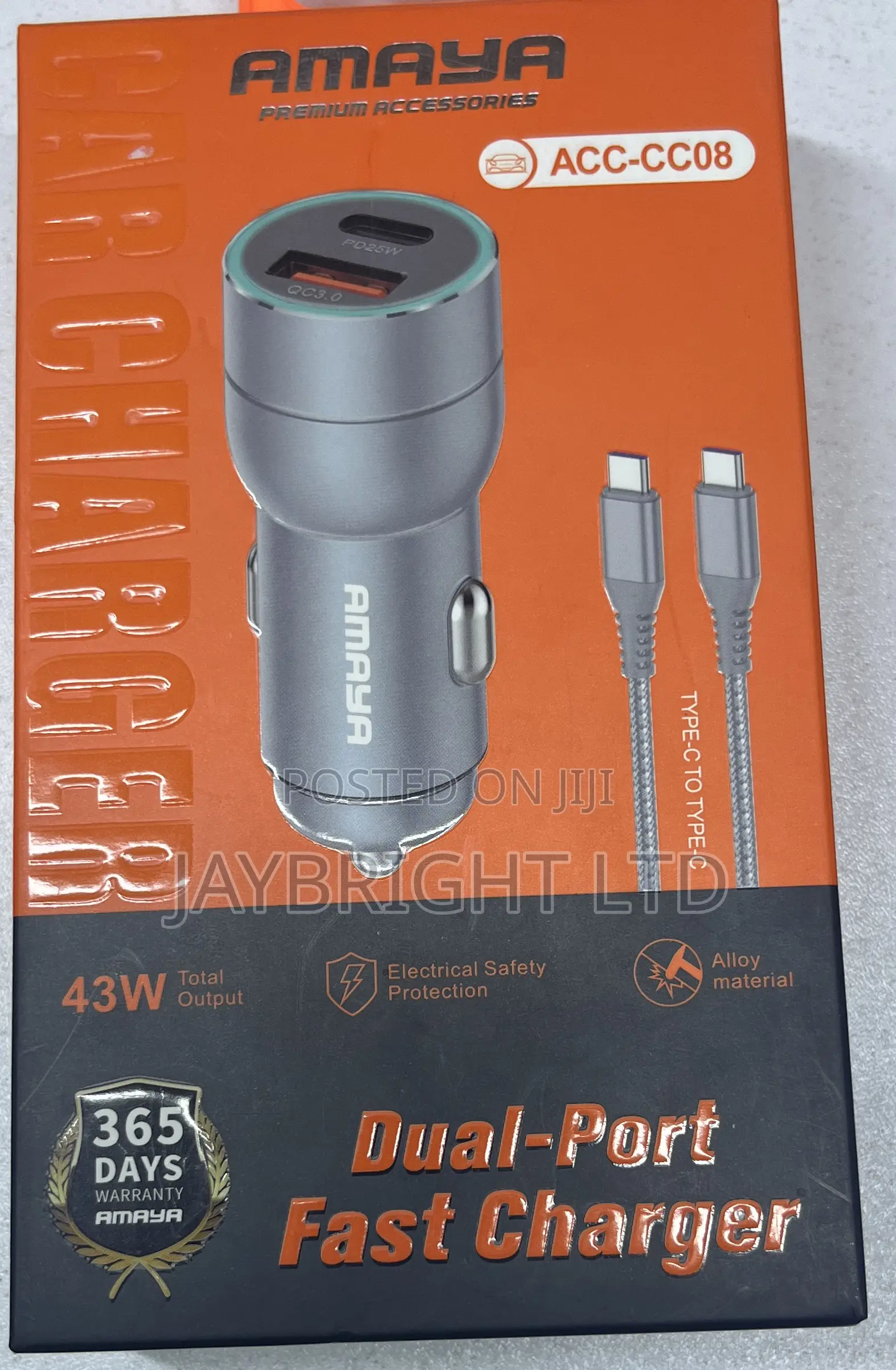 Amaya Acc-Cc08 Car Dual -Port Fast Charger