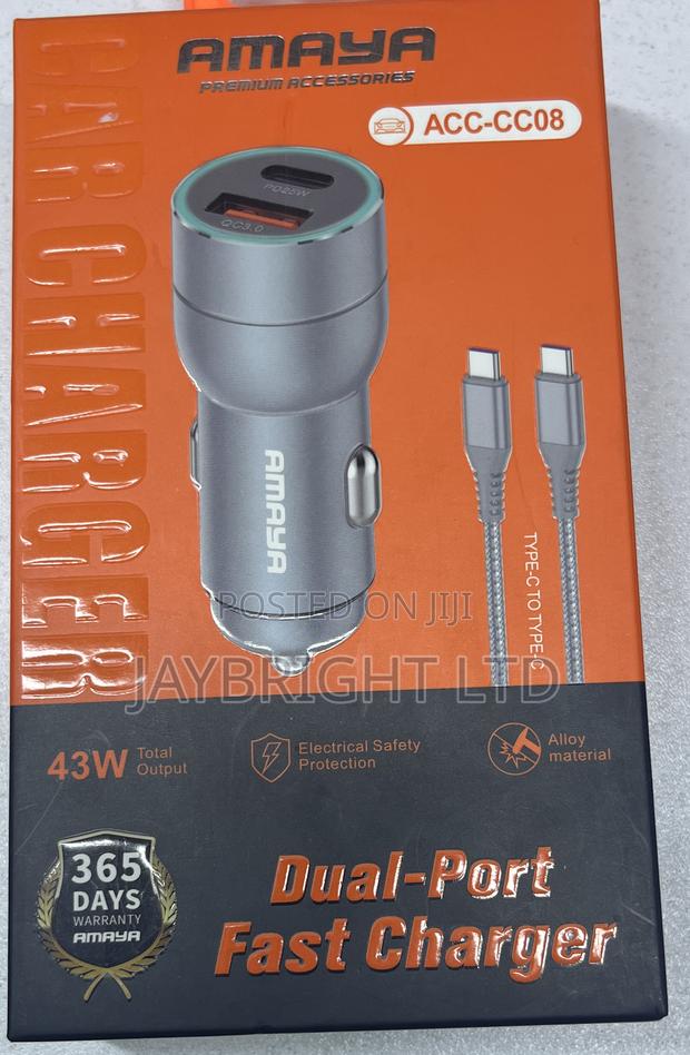 Amaya Acc-Cc08 Car Dual -Port Fast Charger