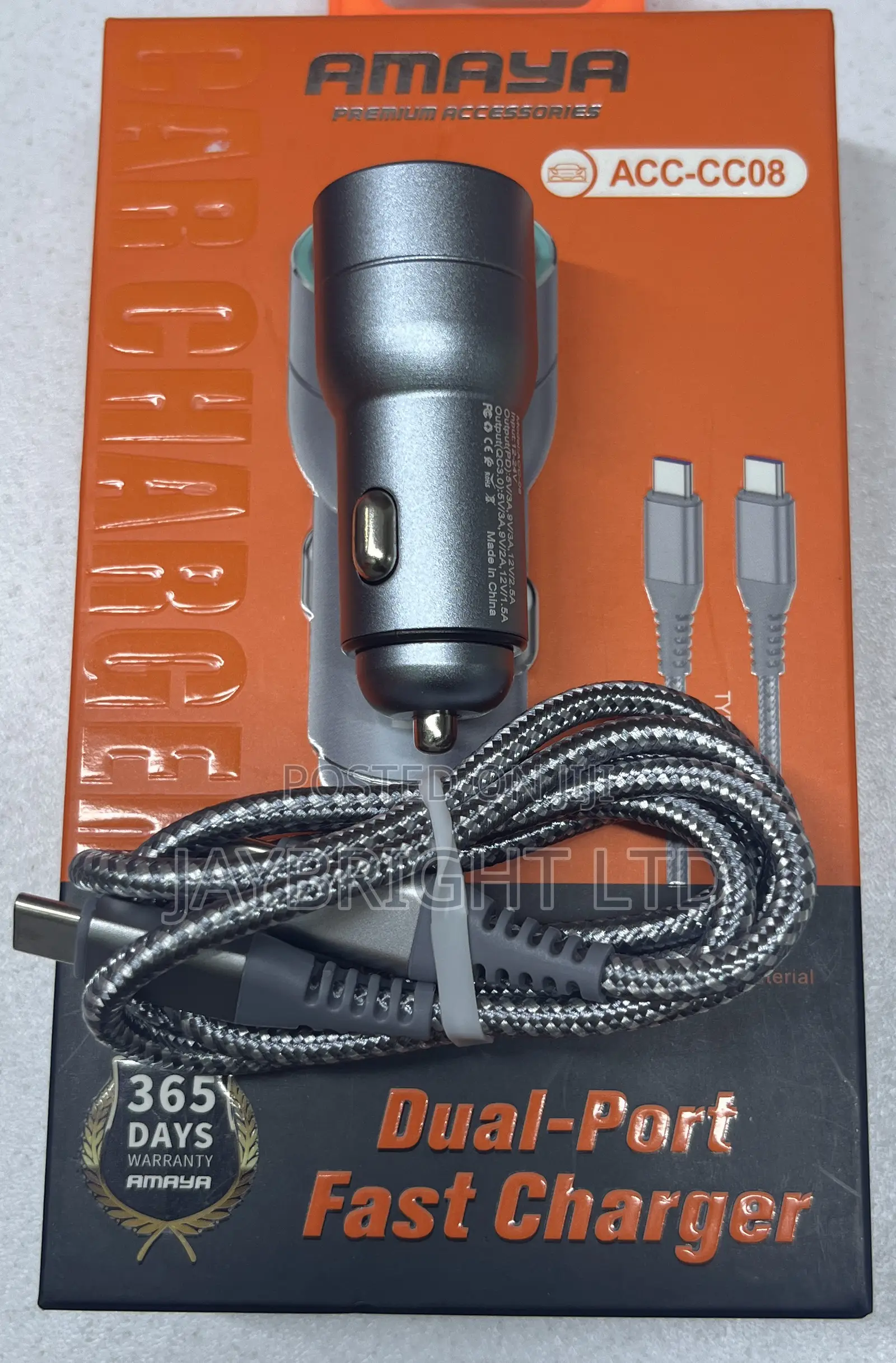 Amaya Acc-Cc08 Car Dual -Port Fast Charger