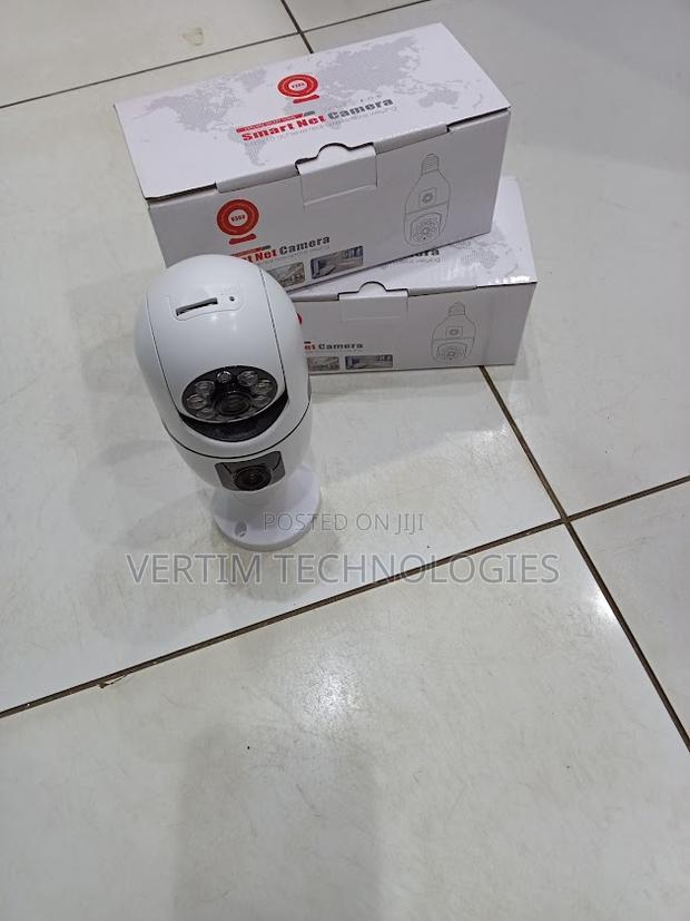 Dual Lens PTZ Rotating Bulb Camera Ai Human Movement Detection