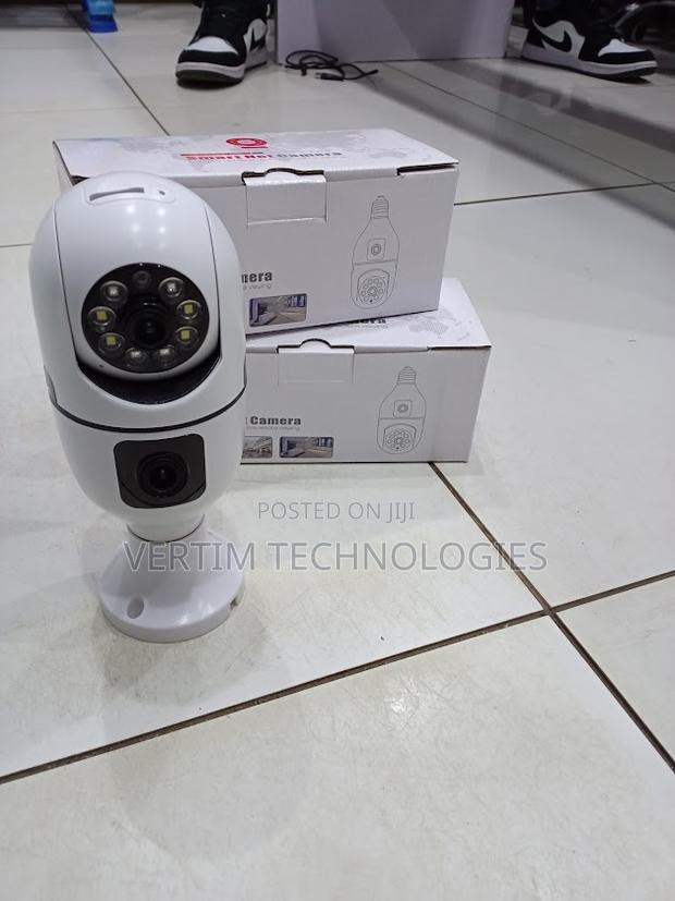 2mp Dual Lens Indoor PTZ Wifi Bulb Camera With Ai Human Detection