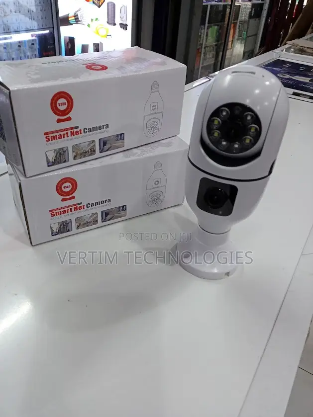 Dual Lens PTZ Wifi Bulb Security Camera Easy Setup Maintenance-Free