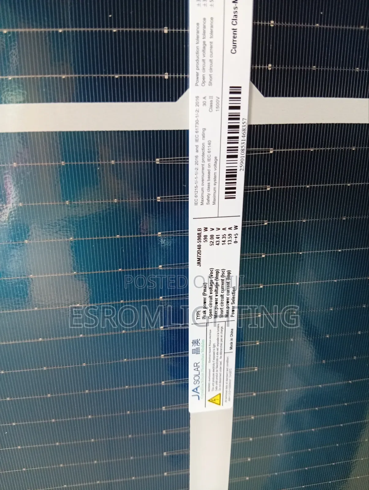 Ja 590 Wattsvsolar Panels Bifacial