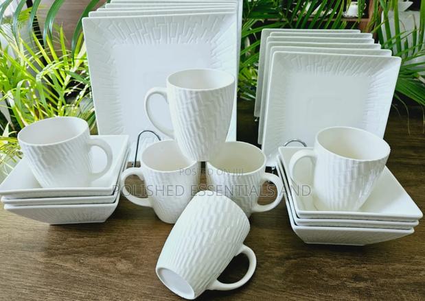 Square 24 Piece White Dinner Set - main view