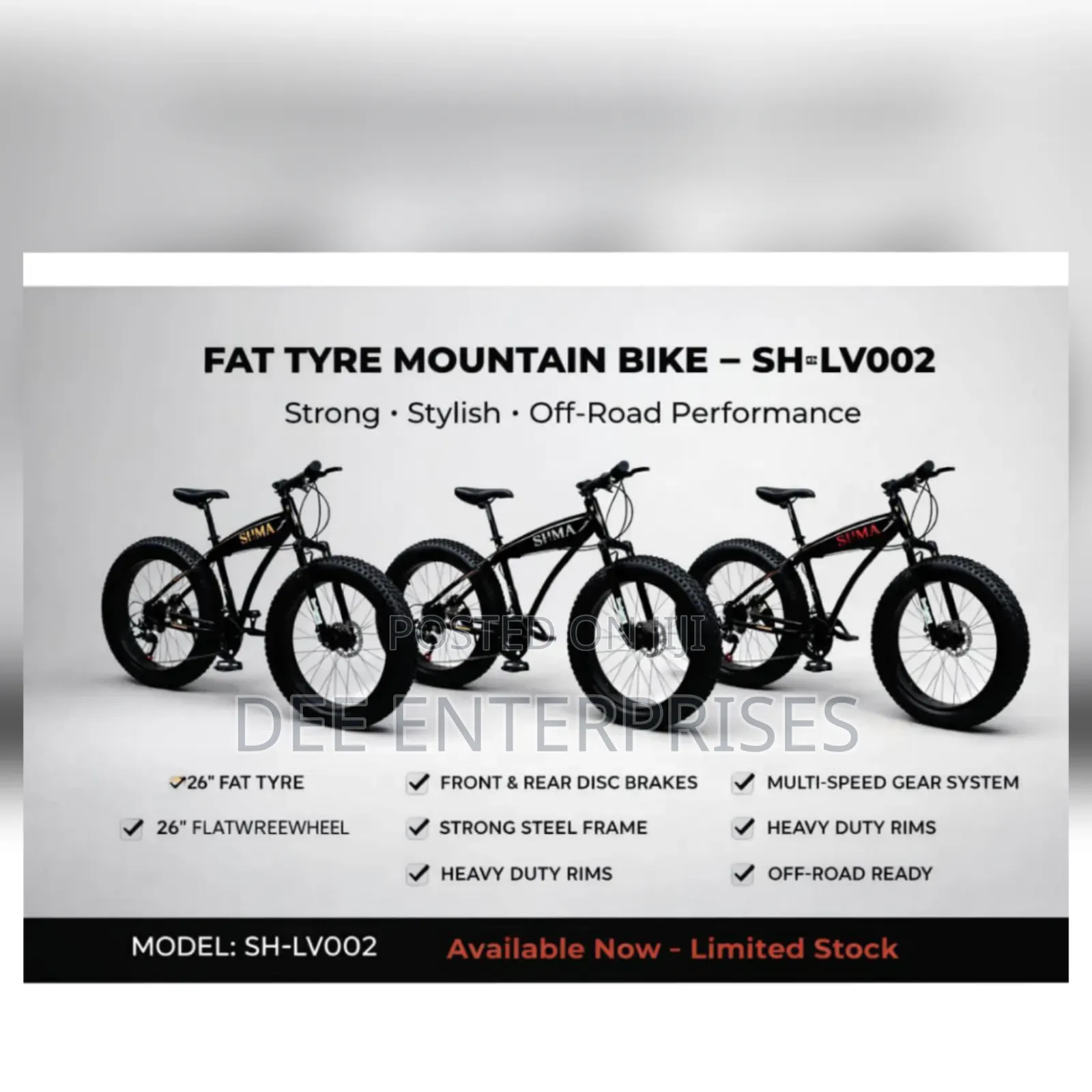 Fat Tyre Mountain Bike Size 26