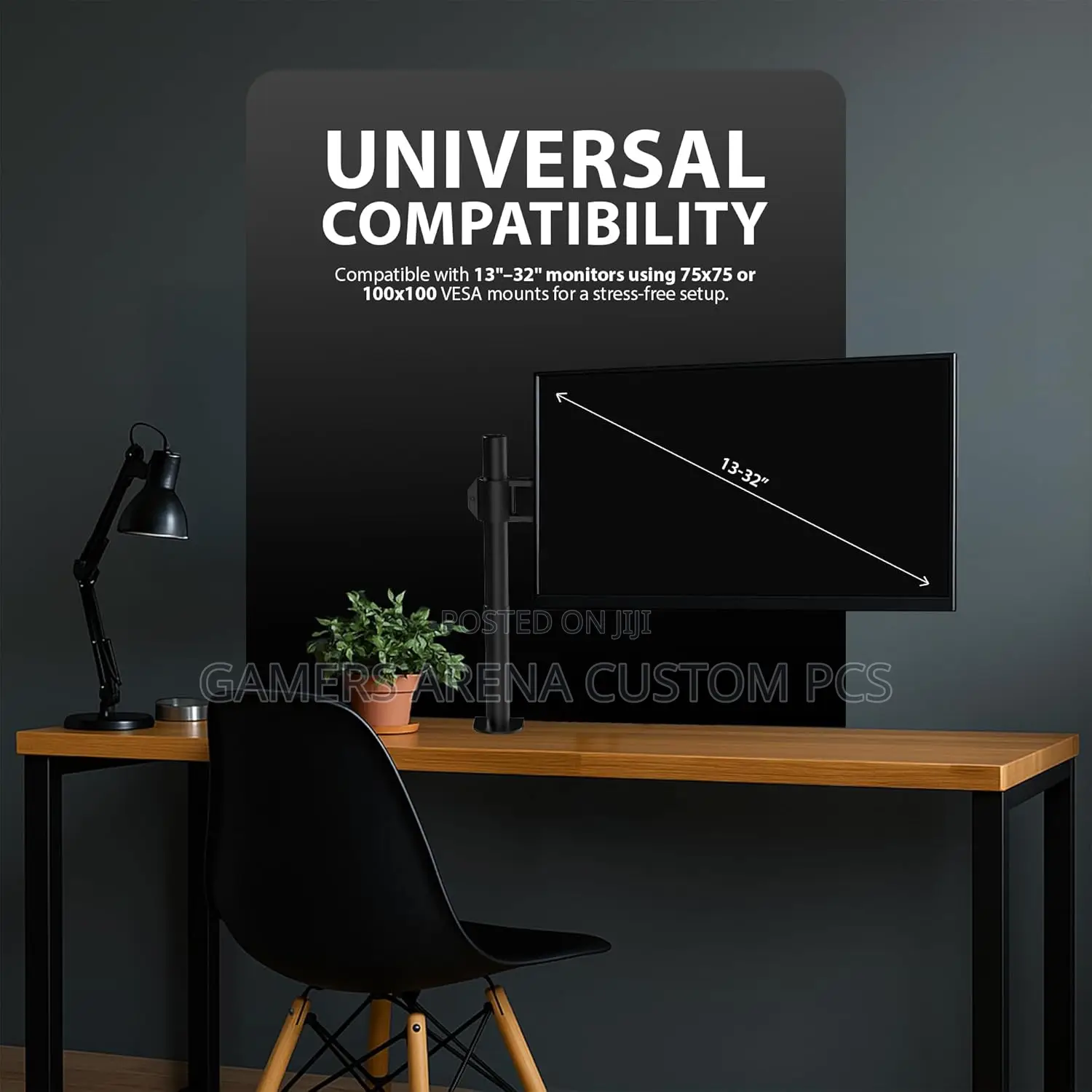 Zeno M621 Adjustable Single Monitor Arm Mount Desk Clamp 15'' to 32''