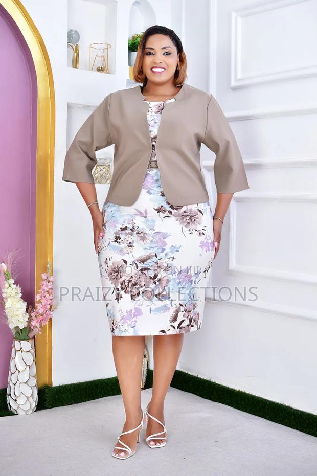 Elegant Floral Dress With Jacket Set - thumbnail 9