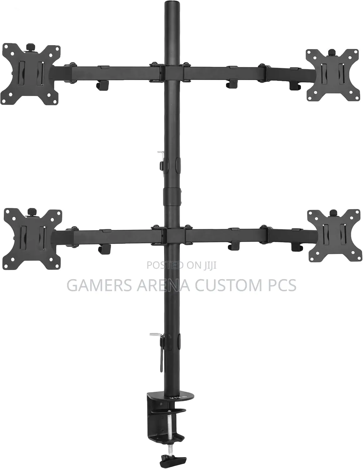 Zeno M624 Quad Stand Monitor Mount Arm Forex,Trading Gaming Setup
