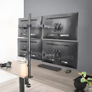 Zeno M624 Quad Stand Monitor Mount Arm Forex,Trading Gaming Setup