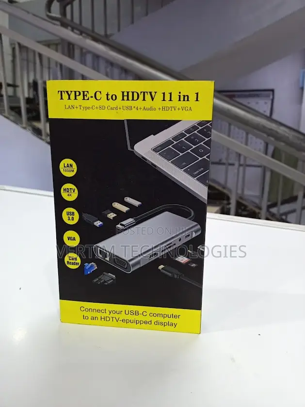 11 in 1 Usb C Hub Usb 3.0 Type C Adapter Compatible Rj45 Sd/Tf Card