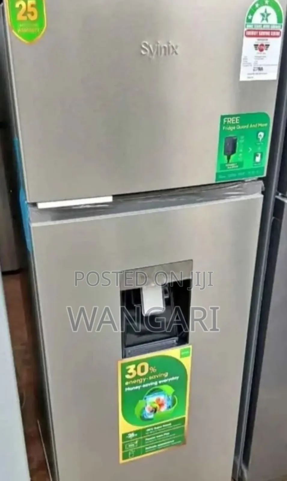 Syinix 210 Litres Double Door Fridge With Water Dispenser