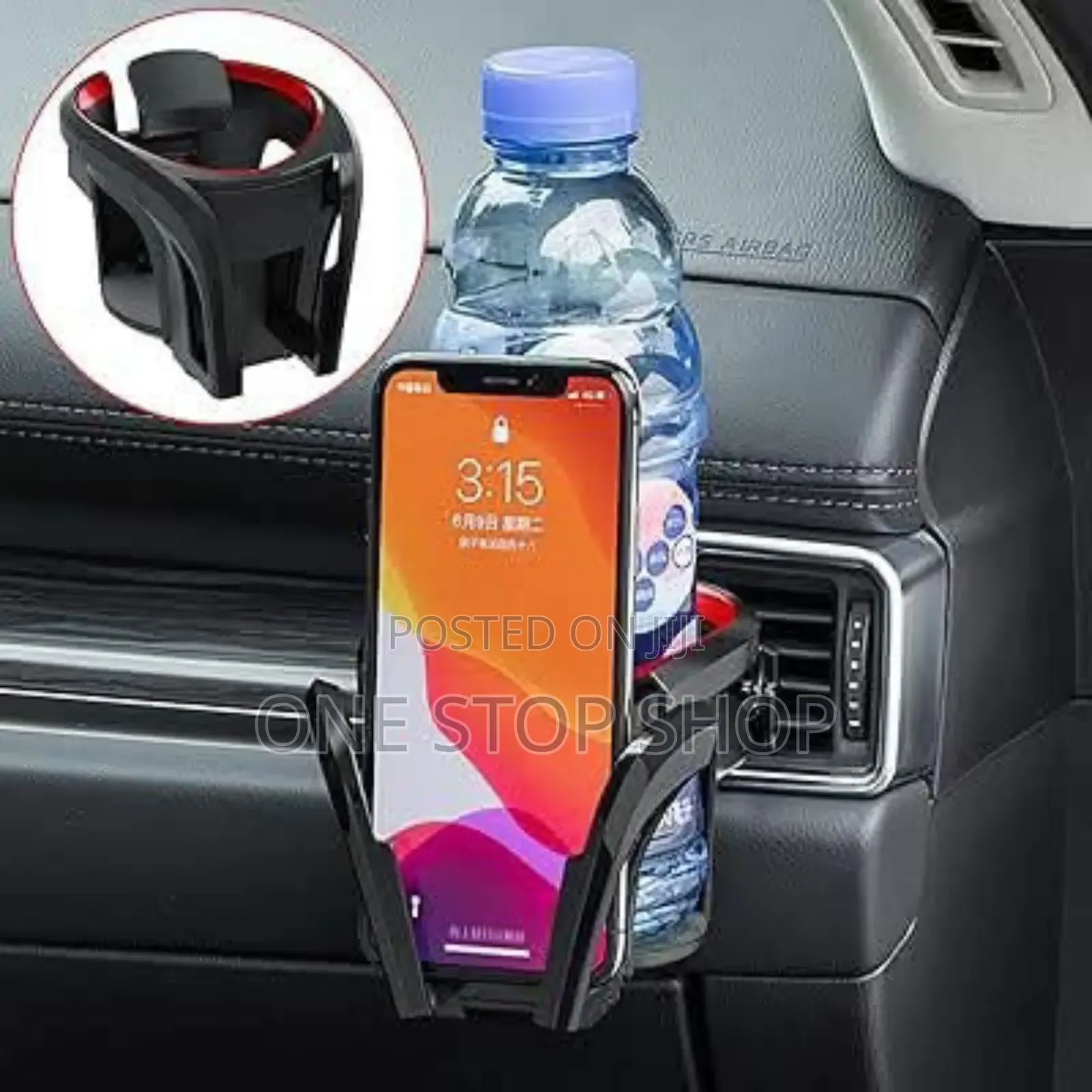 Air-Conditioner Vent Water Bottle Holder With Phone Holder Bracket