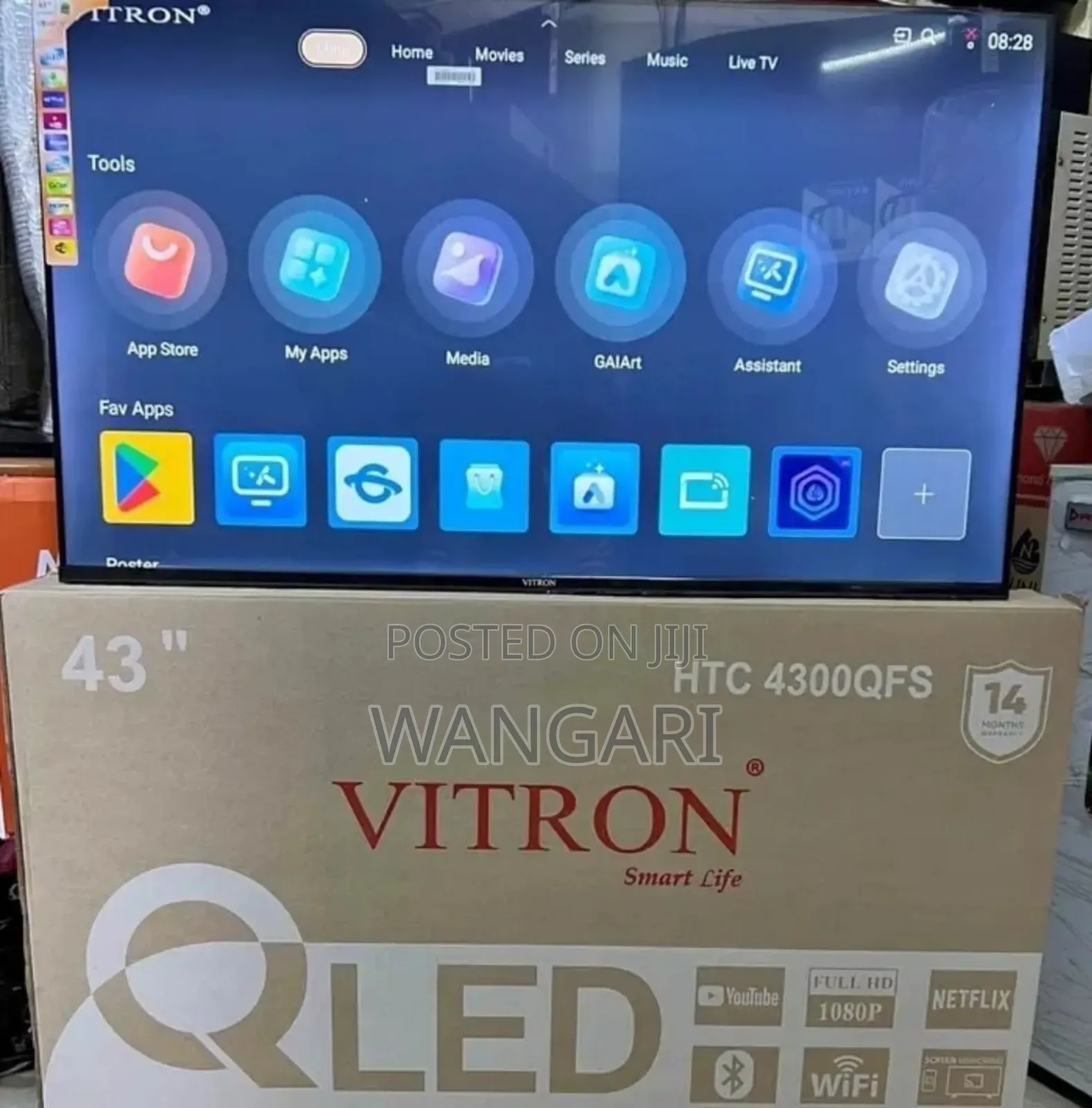 Frameless Vitron 43 Inch Qled Television Htc43
