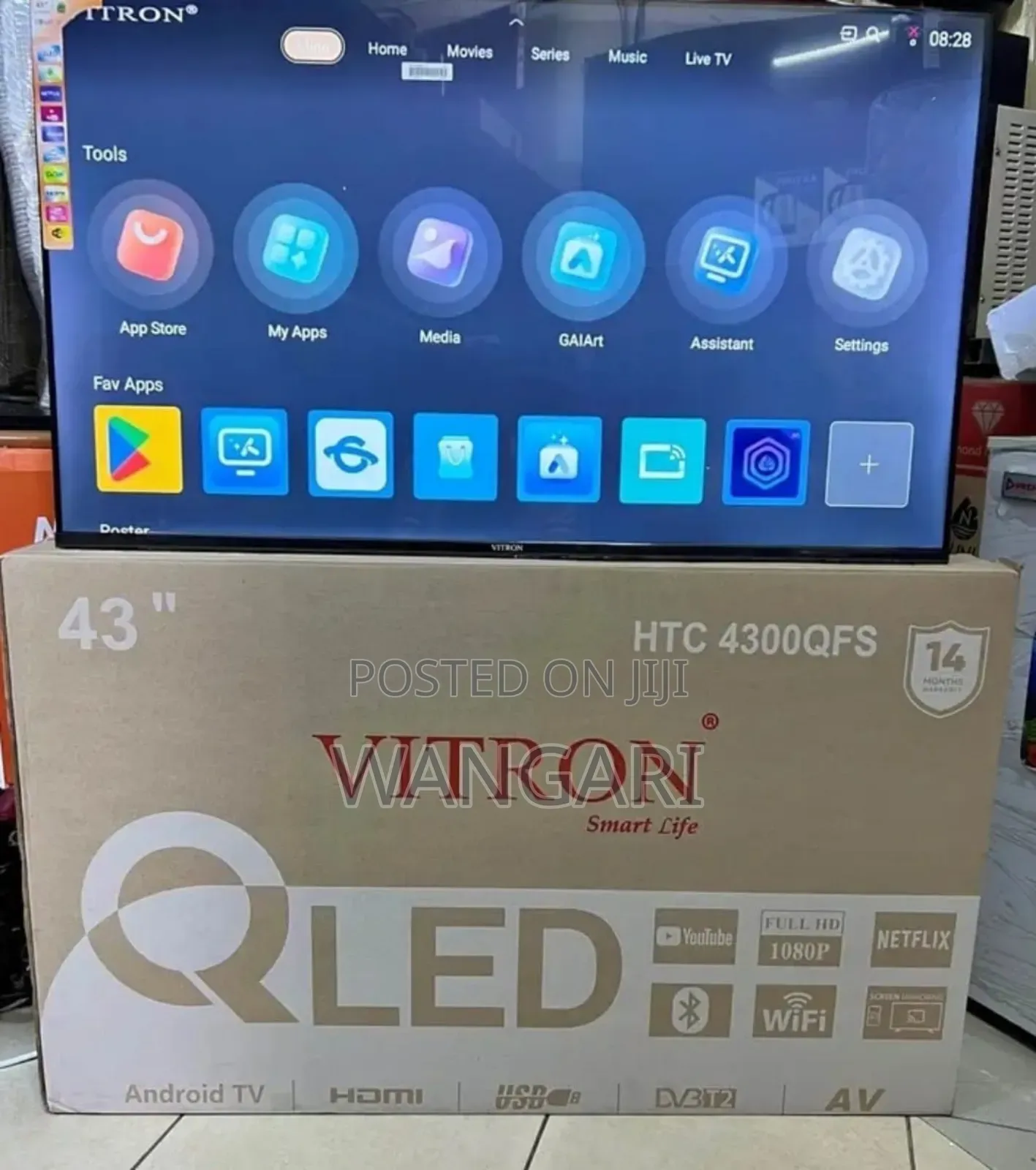 Frameless Vitron 43 Inch Qled Television Htc43