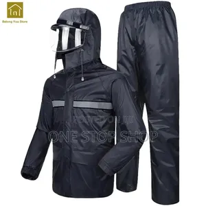 Rain Suit for Men Reusable Rainwear Reflective Jacket and Trouserset