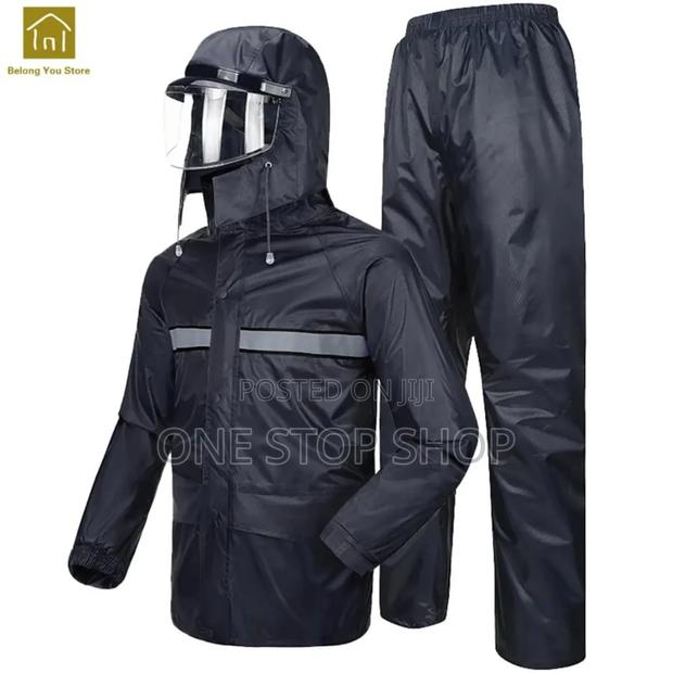 Rain Suit for Men Reusable Rainwear Reflective Jacket and Trouserset