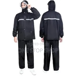 Waterproof Jackets Hooded Visibility Cycling Reflective Jacket+Pant
