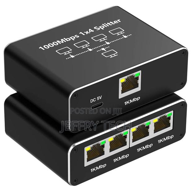Usb C Ethernet Splitter 4 in 1 Ethernet Splitter 1000mbps Rj45 Lan Int