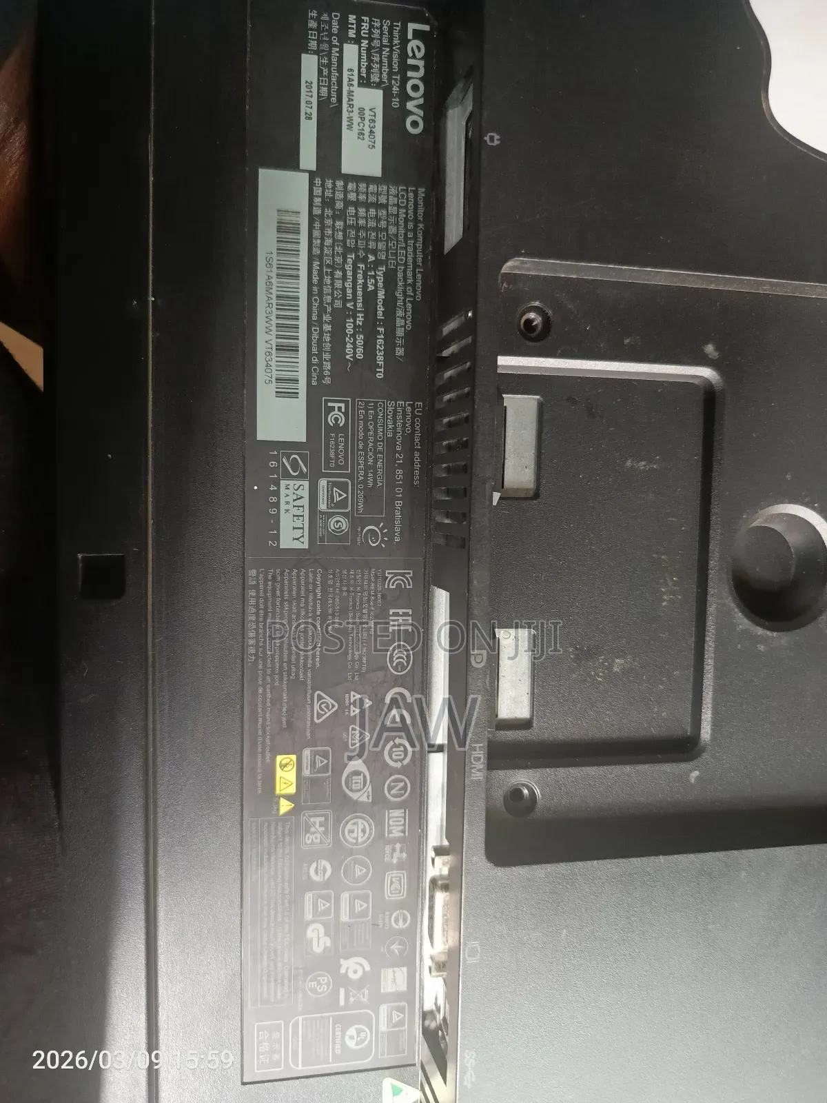 Broken Screen Lenovo Thinkvision T24 -I10