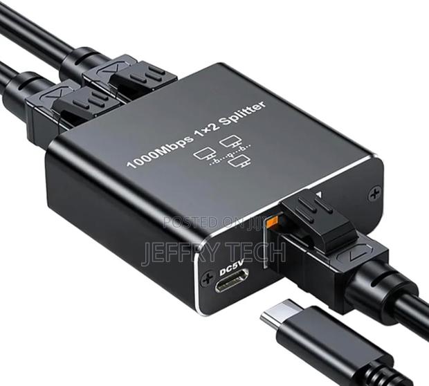 1000 Mbit/S Rj45-Ethernet 1 to 2 Splitter Adapter, 2 Ports for Simulta