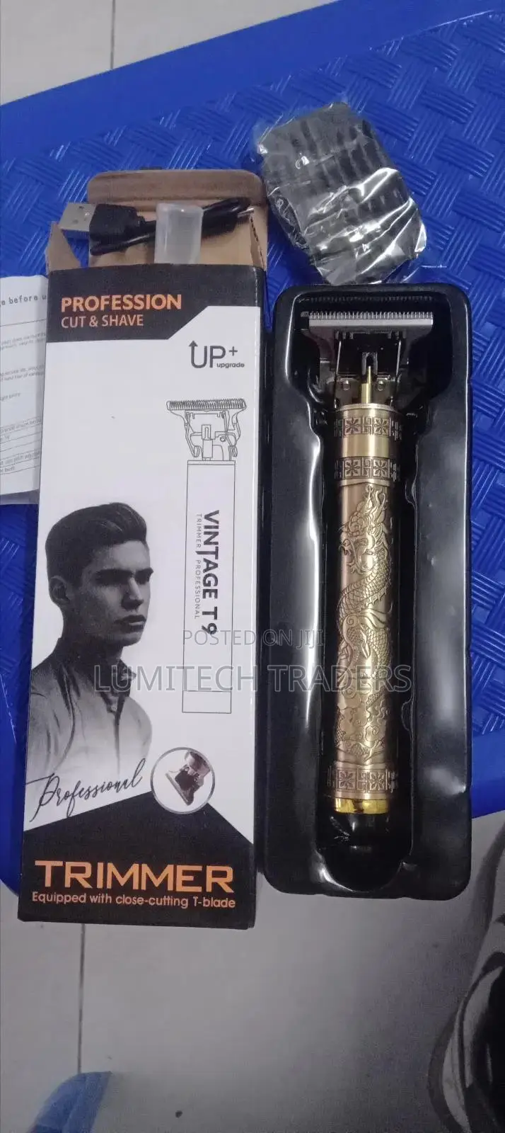 Vintage T9 Dragon Rechargeable Metal Hair Clipper Gold